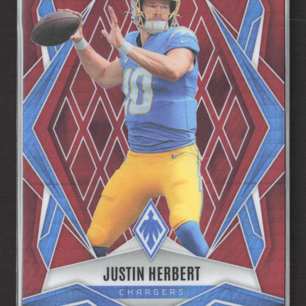 2025 Panini Phoenix Football Justin Herbert #58 Red 042/399