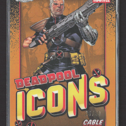 2025 Topps Chrome Marvel Deadpool Icons Cable 26/50 #DI-2 Gold Refractor