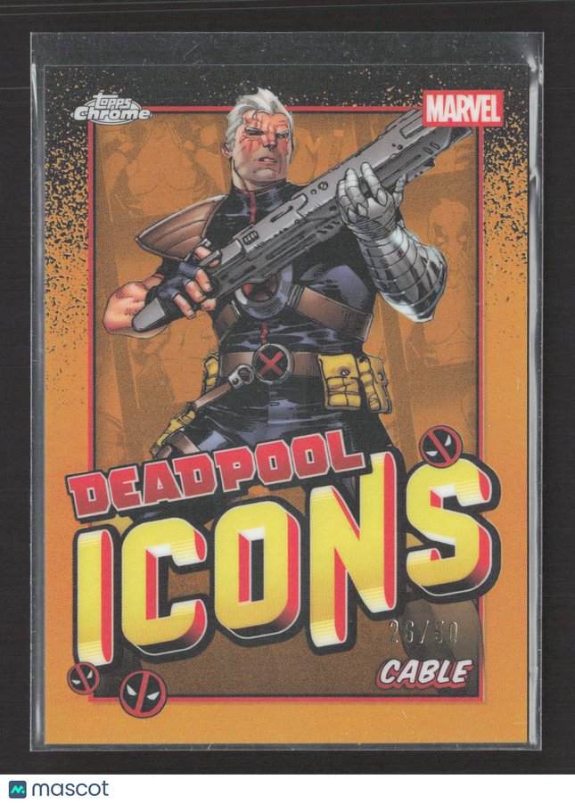 2025 Topps Chrome Marvel Deadpool Icons Cable 26/50 #DI-2 Gold Refractor