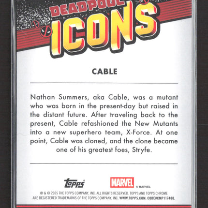 2025 Topps Chrome Marvel Deadpool Icons Cable 26/50 #DI-2 Gold Refractor
