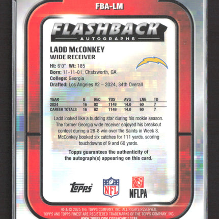 2025 Topps Finest Flashback Autographs Ladd McConkey #FBA-LM Auto