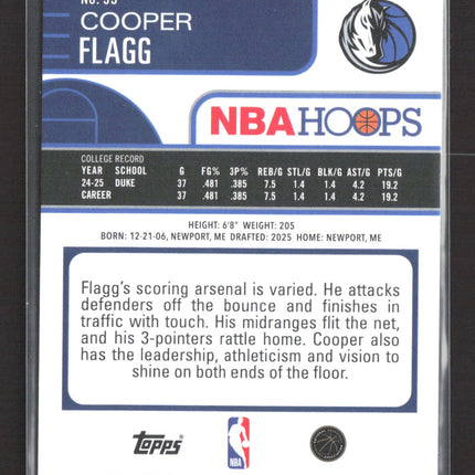 2026 Topps NBA Hoops Cooper Flagg #35 Orange RC