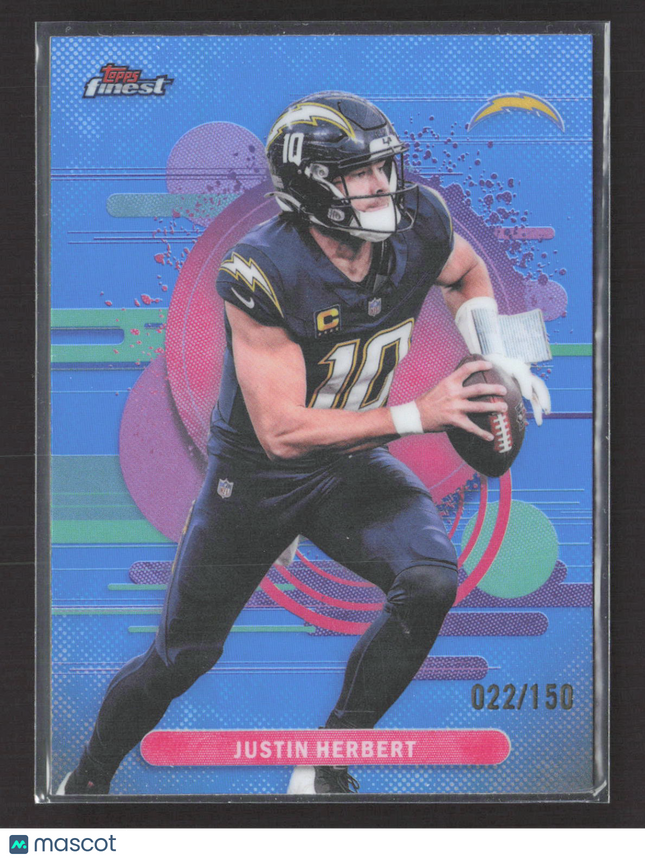 2025 Topps Finest Justin Herbert #138 Blue 022/150