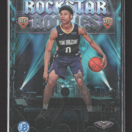 2025 Bowman Chrome Rockstar Rookies Jeremiah Fears #RR-7 RC Aqua /125