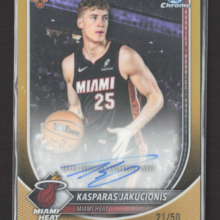 2025 Topps Bowman Chrome Kasparas Jakucionis #BCA-KJ Gold 21/50 RC Auto
