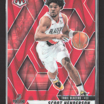 2025 Panini Mosaic Prizm Scoot Henderson #165 Red 043/299