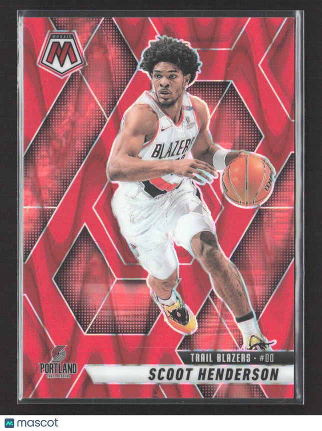 2025 Panini Mosaic Prizm Scoot Henderson #165 Red 043/299