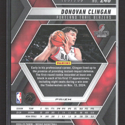 2025 Panini Mosaic Donovan Clingan #246 Red RC 166/299