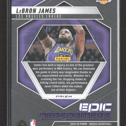 2025 Panini Mosaic Prizm Epic Performers LeBron James #2