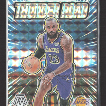 2025 Panini Mosaic Prizm Thunder Road LeBron James #3 Silver