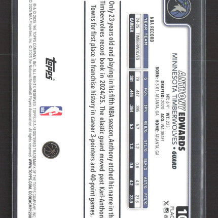 2025 Topps Flagship Anthony Edwards #108 Foil