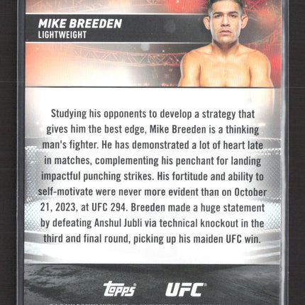 2025 Topps Stadium Club UFC Mike Breeden #12 Green RC 022/199