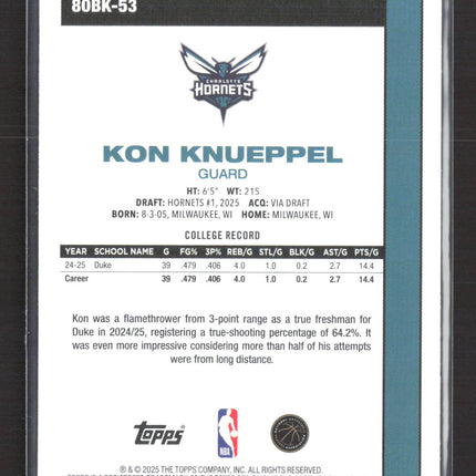 2025 Topps Kon Knueppel #80BK-53 RC