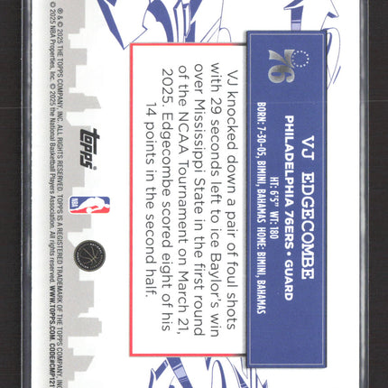 2025 Topps Clutch City Prospects VJ Edgecombe #CC-3 RC