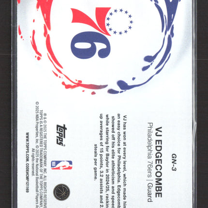2025 Topps Generation Now VJ Edgecombe #GN-3 RC