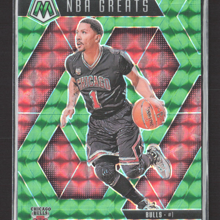 2025 Panini Prizm Mosaic NBA Greats Derrick Rose #292 Green