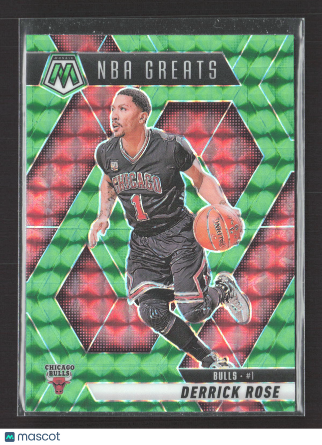 2025 Panini Prizm Mosaic NBA Greats Derrick Rose #292 Green