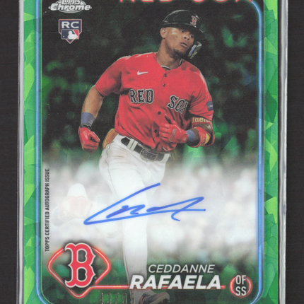 2024 Topps Chrome Sapphire Ceddanne Rafaela #CSA-CR Green RC Auto /99