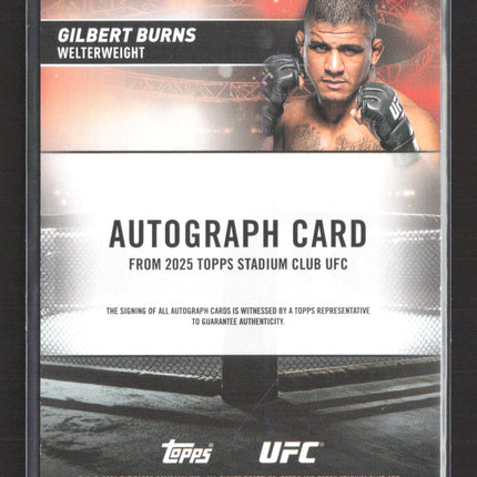 2025 Topps Stadium Club UFC Gilbert Burns #BCA-GBS 33/50 Auto