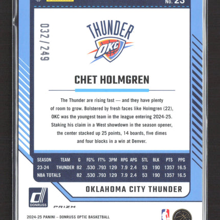2025 Panini Donruss Optic Chet Holmgren #23 Green