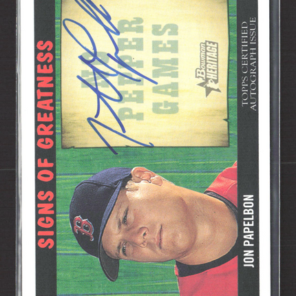 2005 Bowman Heritage Signs of Greatness Jonathan Papelbon #SG-JP Auto