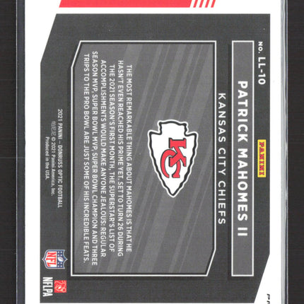 2021 Panini Donruss Optic Prizm Legendary Logos Patrick Mahomes II #LL-10