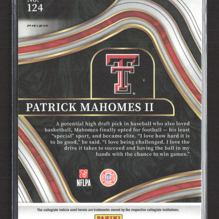 2022 Panini Select Draft Picks Prizm Patrick Mahomes II #124 Field Level