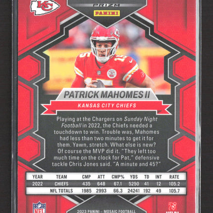 2023 Panini Prizm Mosaic Patrick Mahomes II #251 Blue