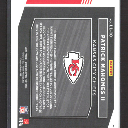 2021 Panini Donruss Optic Prizm Legendary Logos Patrick Mahomes II #LL-10