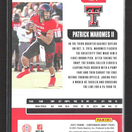 2021 Panini Contenders Draft Picks Season Ticket Patrick Mahomes II #1 /