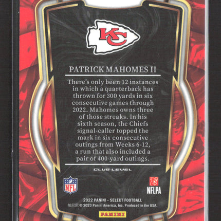 2023 Panini Select Football Patrick Mahomes II #251 Club Level
