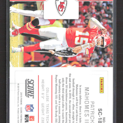 2019 Panini Score Signal-Callers Patrick Mahomes II #SC-18