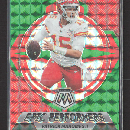 2023 Panini Mosaic Prizm Epic Performers Patrick Mahomes II #EP-PM Green and Red