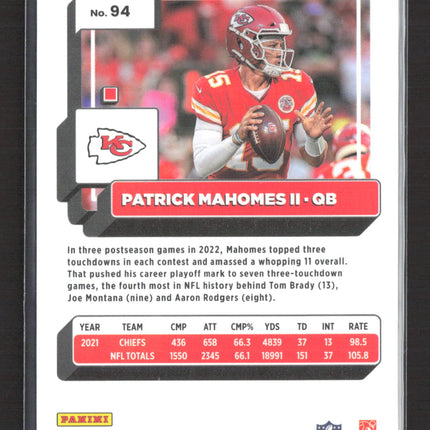 2023 Panini Donruss Optic Patrick Mahomes II #94