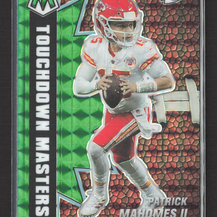2021 Panini Mosaic Prizm Touchdown Masters Patrick Mahomes II #TM-14 Green