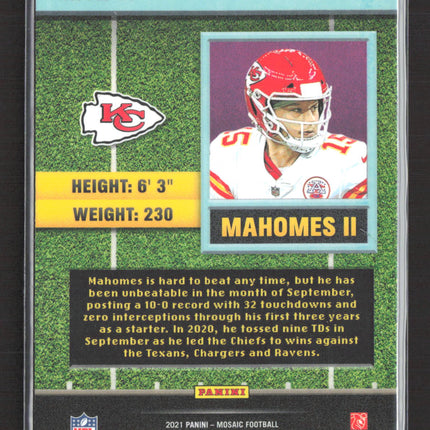 2021 Panini Mosaic Prizm Touchdown Masters Patrick Mahomes II #TM-14 Green