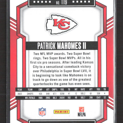 2023 Panini Score Patrick Mahomes II #119