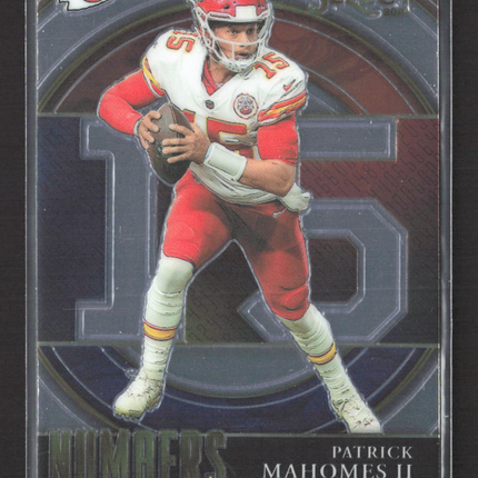 2022 Panini Select Select Numbers Patrick Mahomes II #SN-1 Silver Prizm
