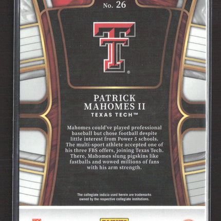 2023 Panini Select Draft Picks Patrick Mahomes II #26