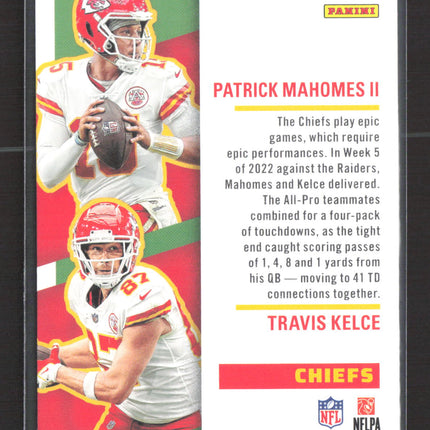 2023 Panini Contenders Football Touchdown Tandems Travis Kelce Patrick Mahomes