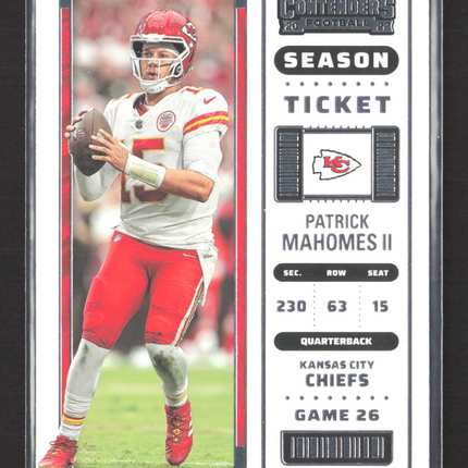 2023 Panini Contenders Football Season Ticket Patrick Mahomes II #58