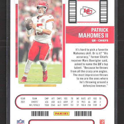 2023 Panini Contenders Football Season Ticket Patrick Mahomes II #58