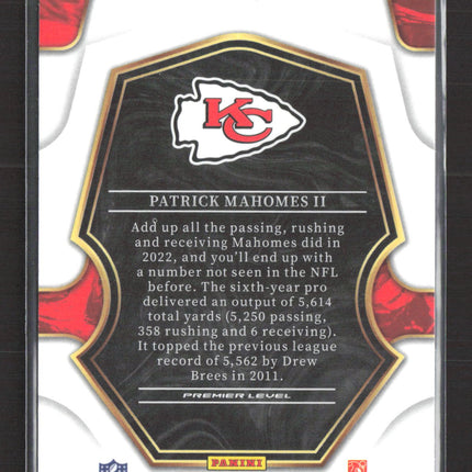 2023 Panini Select Football Premier Level Patrick Mahomes II #148