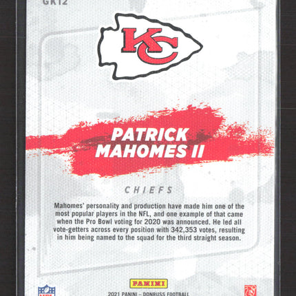 2021 Panini Donruss Gridiron Kings Patrick Mahomes II #GK12