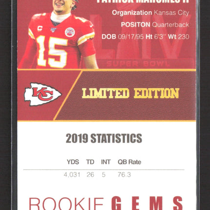 2020 Rookie Gems Limited Edition Patrick Mahomes II #15