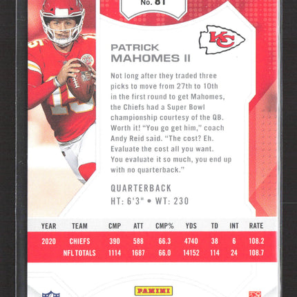 2021 Panini Playoff Football Patrick Mahomes II #81