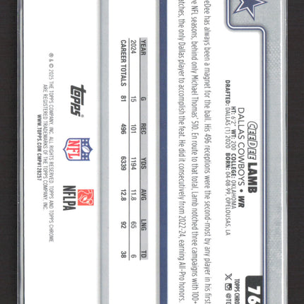 2025 Topps Chrome CeeDee Lamb #76 Leather