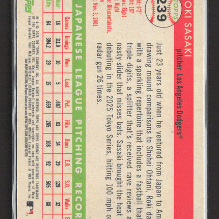 2025 Topps Chrome Roki Sasaki #239 RC