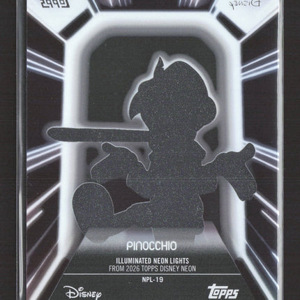 2026 Topps Disney Neon Illuminated Neon Lights #NPL-19 pinocchio