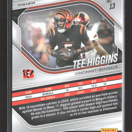 2025 Panini Prizm Football Tee Higgins #13 Orange ICe